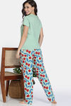 Zivame Farm Lore Knit Cotton Pyajama Set - Quiet Green — thumbnail 4